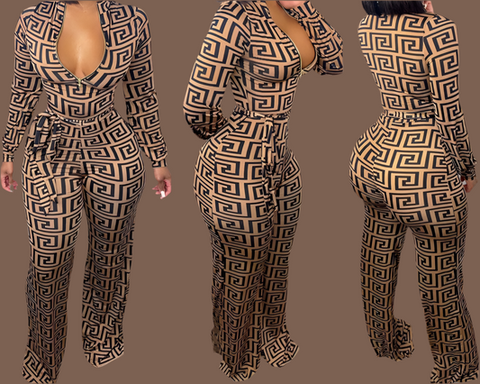 Printed Tight Jumpsuits