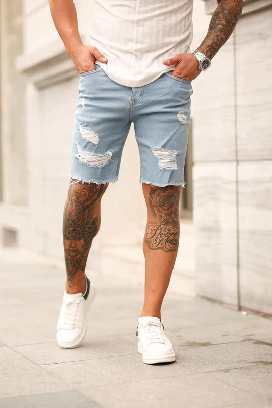 Men's Ripped Denim Shorts - New Style Fashion Pants