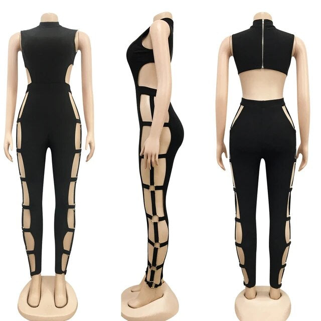 Sexy Hollow Bandage body suit