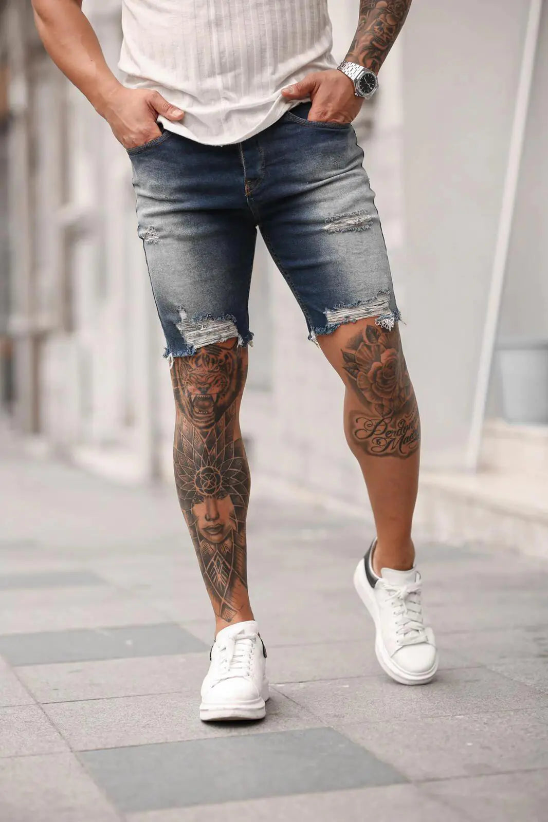 Men's Ripped Denim Shorts - New Style Fashion Pants